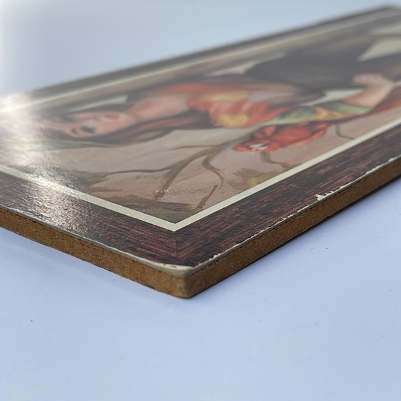 Vintage Lithograph Girl With Parrot by Jean Maio :: MCM Wall Art - Picture 4 of 13